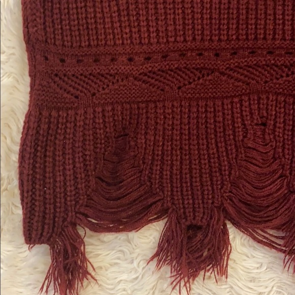 Burgundy Knit Cropped Tank, Size M/L - Picture 7 of 7